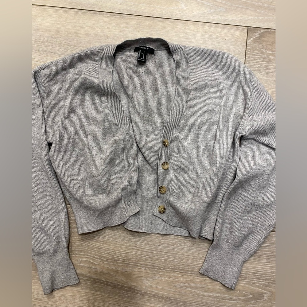 Forever 21 Grey baby doll cardigan